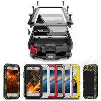 Shockproof Waterproof Metal Aluminum Phone Case for Iphone 11 12 13 Pro Max X XS XR 8 7 Plus Cover Screen Glass Film-Mobile Phone Cases-Golonzo
