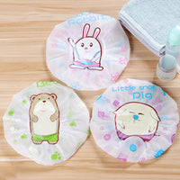 Shower Cap Woman Cartoon Animal Printed Plastic Shower Hair Cap-Shower Head-Golonzo