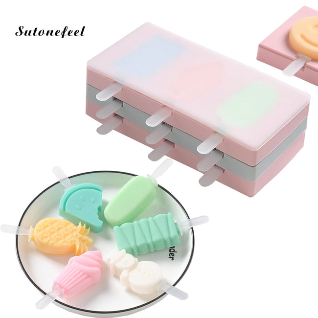 Silicone Ice Cream Mold with Cover Animals Shape Jelly Form Maker-Kitchen Slicers-Golonzo