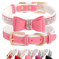 Fashion Soft Dog Collar with Warm Rhinestone-Pet Collars & Harnesses-Golonzo