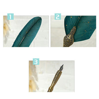 Sprinkle Gold Luxury Vintage Feather-Art Pencils-Golonzo