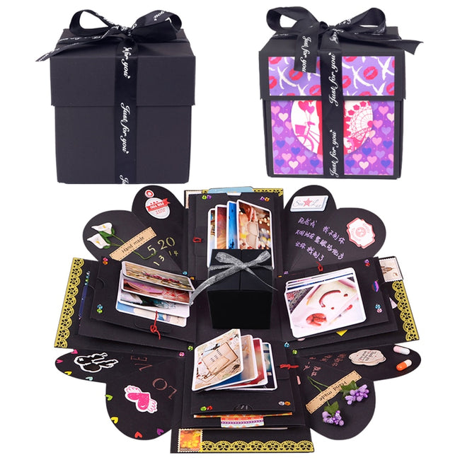 Square DIY Surprise Love Explosion Box Gift for Anniversary-Gift Bags-Golonzo