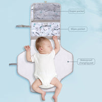 Portable Baby Changing Mat Foldable Washable Waterproof-Changing Mat & Tray Covers-Golonzo