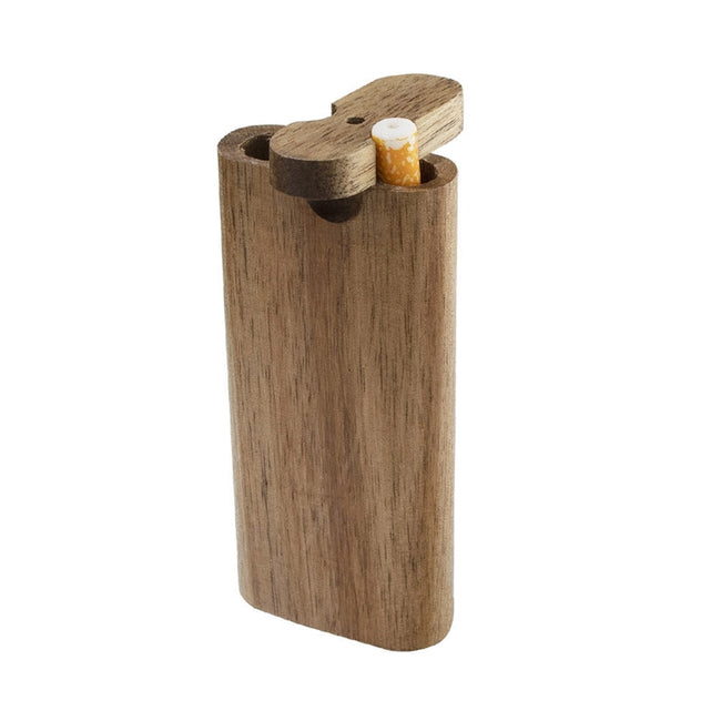 Swivel Wood Dugout Storage Box Wooden Cigarette Case-Cigarette Cases-Golonzo