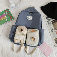 Women's Cute School Backpack with Doll Decoration-Backpacks-Golonzo