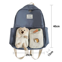 Women's Cute School Backpack with Doll Decoration-Backpacks-Golonzo