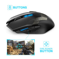 TeckNet Wireless Mouse RAPTOR Prime - Wireless Gaming Mouse with Nano Receiver 8 Buttons 4000DPI-Mice & Trackballs-Golonzo