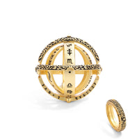 Tibetan Silver Rotatabl Ring Male 925 Sterling Silver Totem Twelve Constellations Ring Cosmic-ring-Golonzo