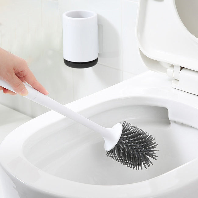 Toilet Brush Rubber Head Holder Cleaning Brush For Toilet Wall Hanging Household Floor Cleaning Bathroom-Stainless Steel Cleaner & Polish-Golonzo