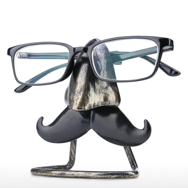 Tooarts Big Nose and Beard Shaped Eyeglass Holder Taste Iron Sculpture Handicraft Sunglasses-Storage Holders & Racks-Golonzo