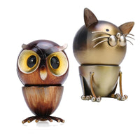 Tooarts Owl dog Fun Ornament Iron Art Decor Handmade Craft Gift for Owl and Animal Lovers-statue-Golonzo