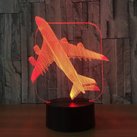 Touch Remote Control Air Plane 3D Light LED Table Lamp Optical Illusion Bulb Night Light 7 Colors Changing Mood Lamp-Lamps-Golonzo