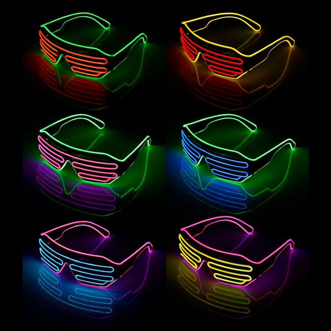 Two-Color Flash Glasses Luminous Lighting - Colorful Glowing DJ Glasses-Sunglasses-Golonzo