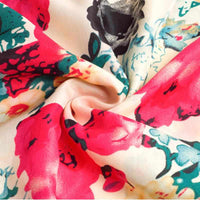 Women Summer Dress - Apricot Sleeveless O-Neck Florals Print-Dresses-Golonzo