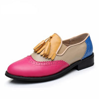 Women oxford Spring shoes genuine leather-Women Shoes-Golonzo