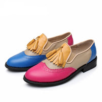Women oxford Spring shoes genuine leather-Women Shoes-Golonzo