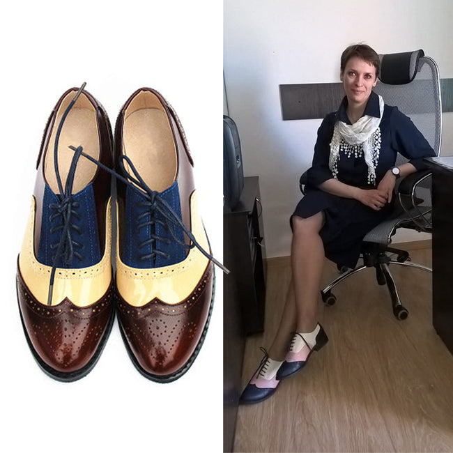 Vintage Casual Women's Flats Oxford Shoes-Shoes-Golonzo
