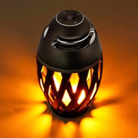 LED Flame Atmosphere Table Lamp Bluetooth Speaker - Portable Night Lights Touch Control-Desk Lamps-Golonzo