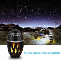 LED Flame Atmosphere Table Lamp Bluetooth Speaker - Portable Night Lights Touch Control-Desk Lamps-Golonzo