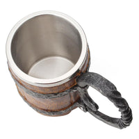 Wooden barrel Stainless Steel Resin 3D Beer-Coffee and Tea Cups-Golonzo