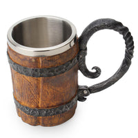 Wooden barrel Stainless Steel Resin 3D Beer-Coffee and Tea Cups-Golonzo