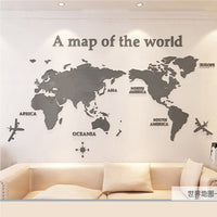 World Map Acrylic 3D Solid Crystal Wall Decoration-Wall Stickers-Golonzo
