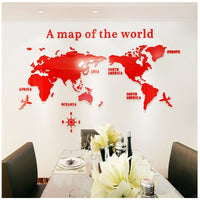 World Map Acrylic 3D Solid Crystal Wall Decoration-Wall Stickers-Golonzo