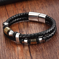Genuine Leather Bracelet Double Layer Gold/Silver-Bracelet-Golonzo