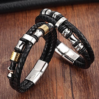 Genuine Leather Bracelet Double Layer Gold/Silver-Bracelet-Golonzo