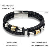 Genuine Leather Bracelet Double Layer Gold/Silver-Bracelet-Golonzo