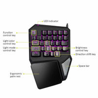 T9Pro Single Handed Gaming Keyboard - 7 Color Backlit 30 Buttons Ergonomic Keypad-Keyboards-Golonzo