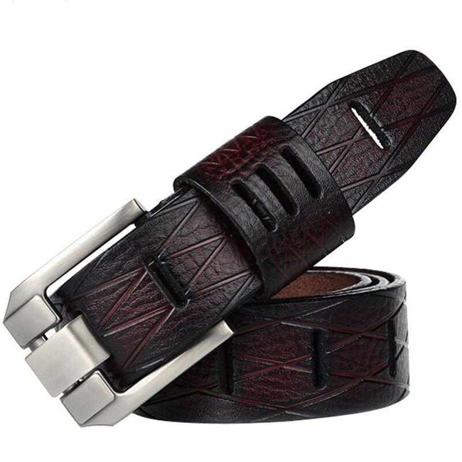 Genuine Luxury Leather Men Belts - Pin Buckle BIG SIZE 100-130cm 3.8 width-Belts-Golonzo