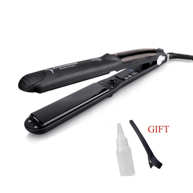 Ceramic Steam Hair Straightener Curler - Professional Flat Iron Vapor Straightening Iron-Curling Irons-Golonzo