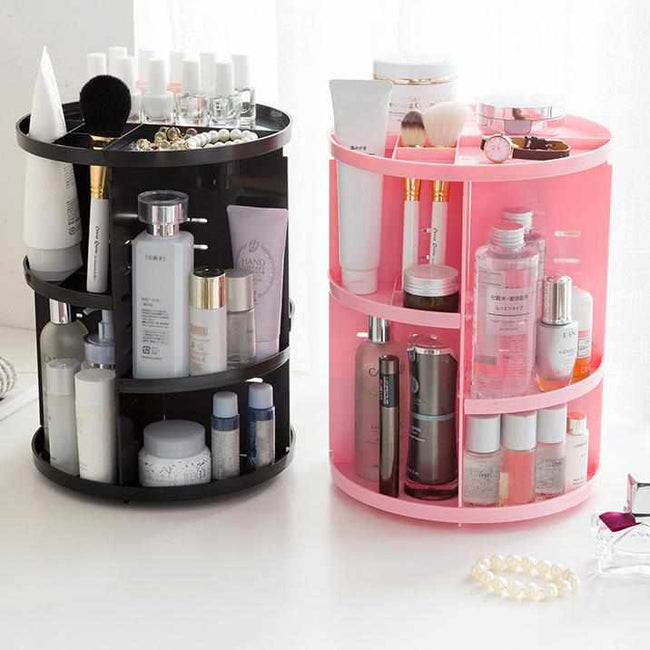 Makeup Organizer 360 Rotating Adjustable Storage Box - Large Capacity Rack for Cosmetics /Creams-Desktop Storage Box-Golonzo