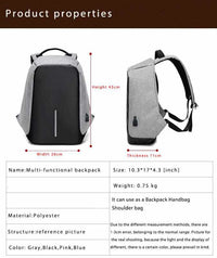 Third Generation USB Charger Anti Theft Backpack-Backpacks-Golonzo