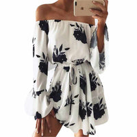 Sexy Backless Floral Print Summer Dress-Dresses-Golonzo