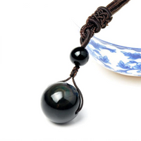 Lucky Love Necklaces & Pendants - Obsidian Natural Stone Eye Beads-Necklace-Golonzo