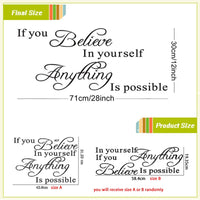 if you believe in yourself anything is possible wall stickers-wall sticker-Golonzo
