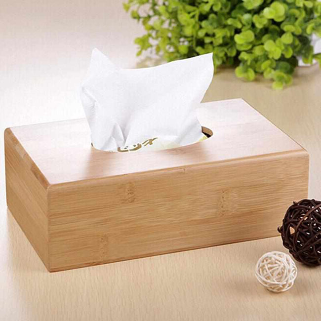 Bamboo Tissue Box-Facial Tissue Holder-Golonzo