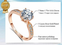 Rose gold color engagement Zircon Rings-ring-Golonzo