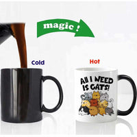 Funny Cute cats Color Changing Coffee Mug-Coffee and Tea Cups-Golonzo