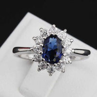 Top Quality Princess Kate Blue Gem Crystal Ring-ring-Golonzo