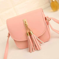 Women Messenger Shoulder Handbag With Tassel-Handbags-Golonzo
