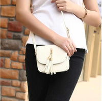 Women Messenger Shoulder Handbag With Tassel-Handbags-Golonzo