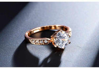 Rose gold color engagement Zircon Rings-ring-Golonzo