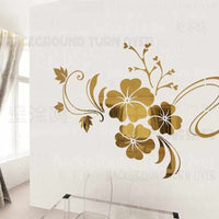 spring nature hibiscus flower mirror decorative wall sticker-wall sticker-Golonzo
