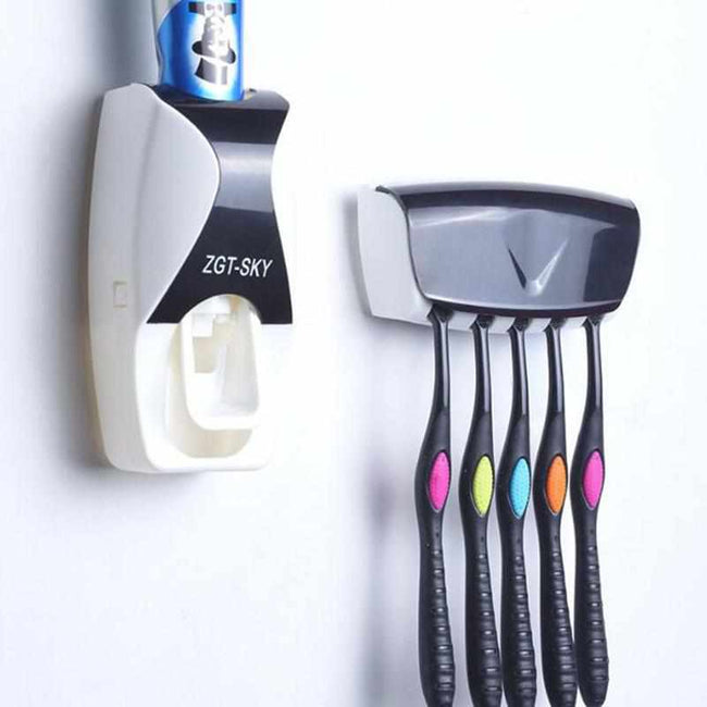 Automatic Toothpaste Dispenser +Toothbrush Holder-Toothbrush Holder-Golonzo