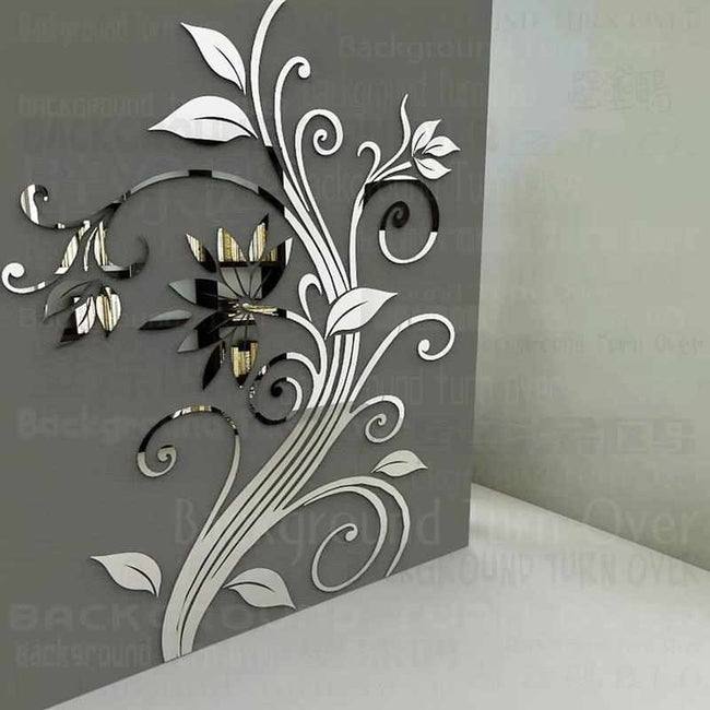 spring elegant flower mirror decorative wall stickers-wall sticker-Golonzo