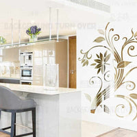 spring elegant flower mirror decorative wall stickers-wall sticker-Golonzo
