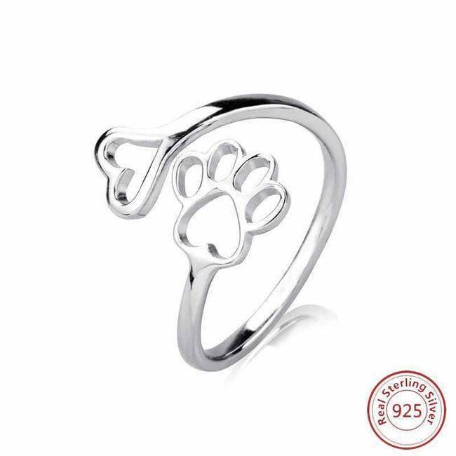Puppy Dog Paw Silver Ring-ring-Golonzo